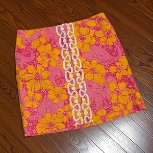 Lilly Pulitzer Originals Roslyn Skirt Ten Ton Bouquet Hibiscus Orange Pink 6